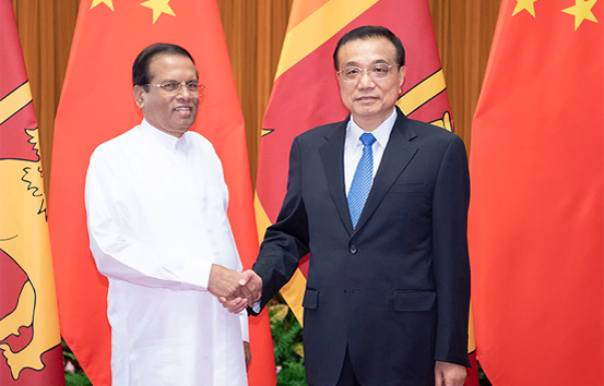 李克强会见斯里兰卡总统西里塞纳